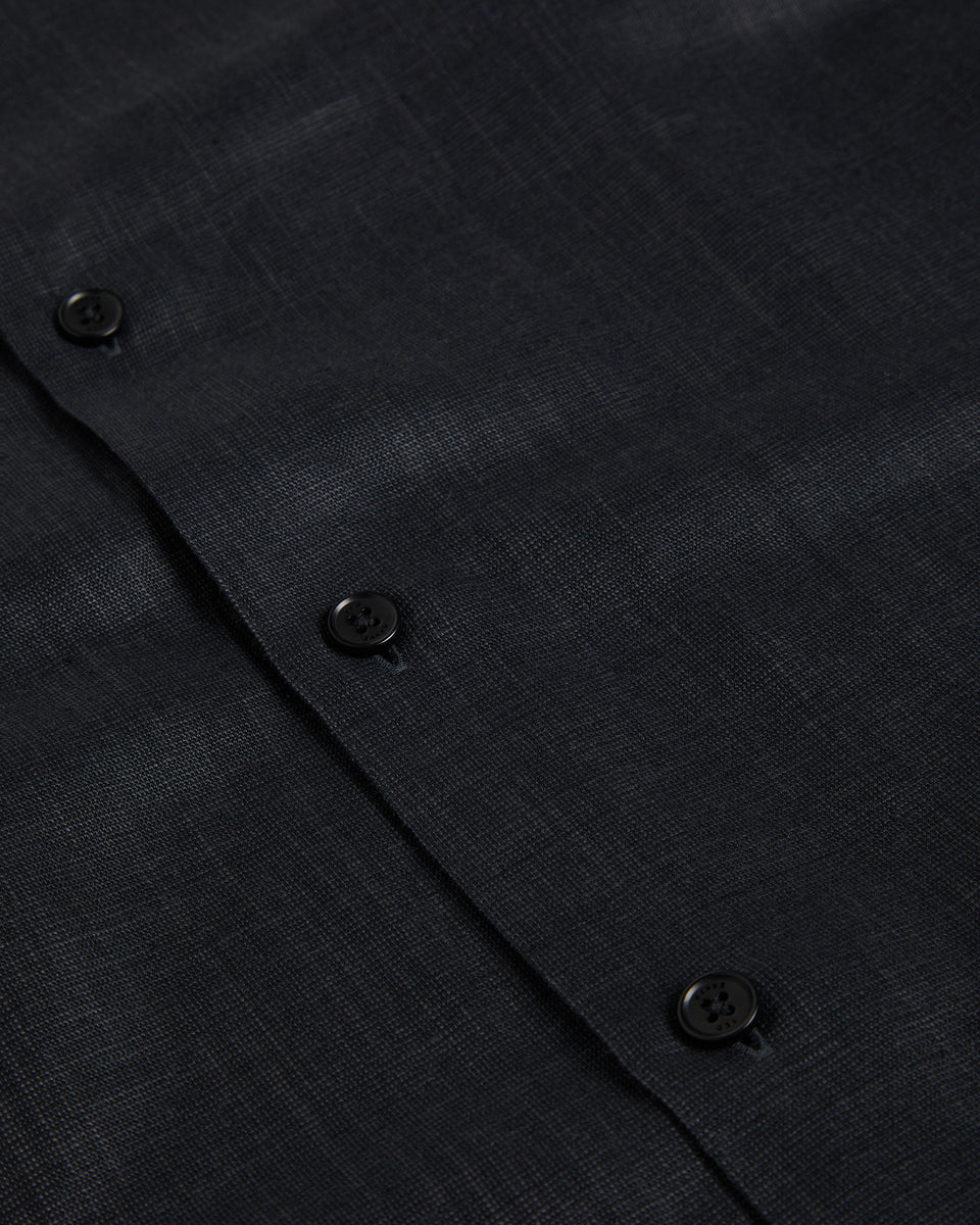 Camicia Ted Baker London Romeos Regular Fit Blu Medio - Taglia 3 Lino E Cotone - Foto 3