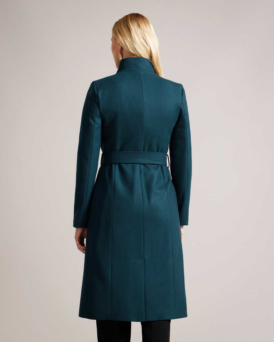 Jupe Midi Ted Baker London Cachemire Orientale Bleu Marine Et Rose - Occasion Très Bon état Taille 4