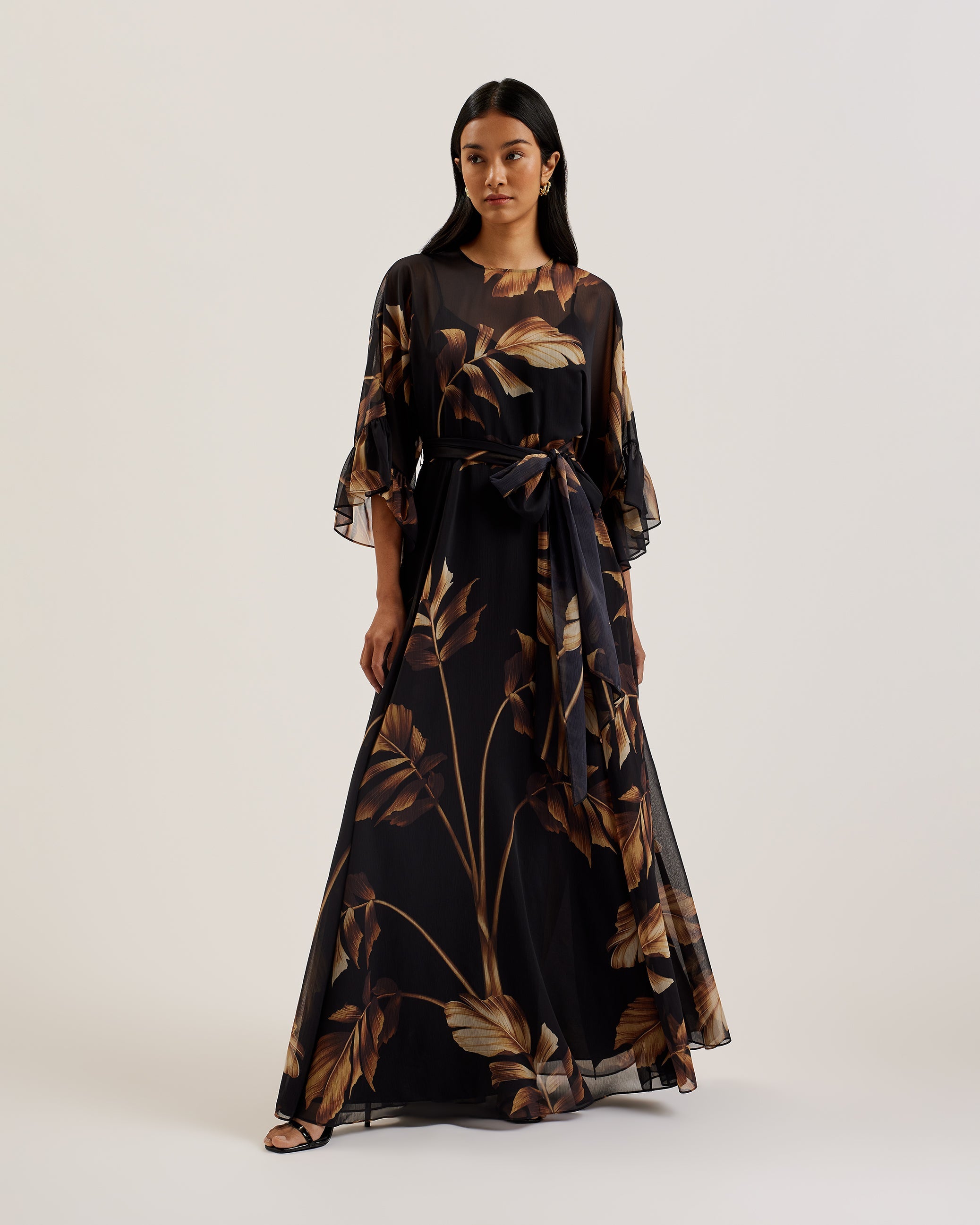 ted baker maxi dress Sleeveless Drape Neck Jersey | Asorela the LAYNIA midaxi dress stands out in every way Dresses - BLACK | CALAMA
