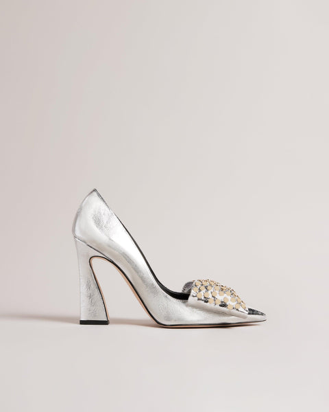leyanni studded bow court shoes